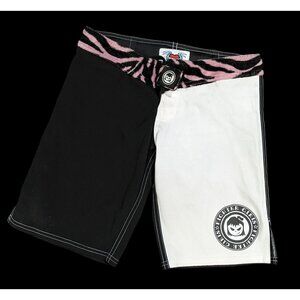 Fighter Girl Black And White Martial Arts Shorts